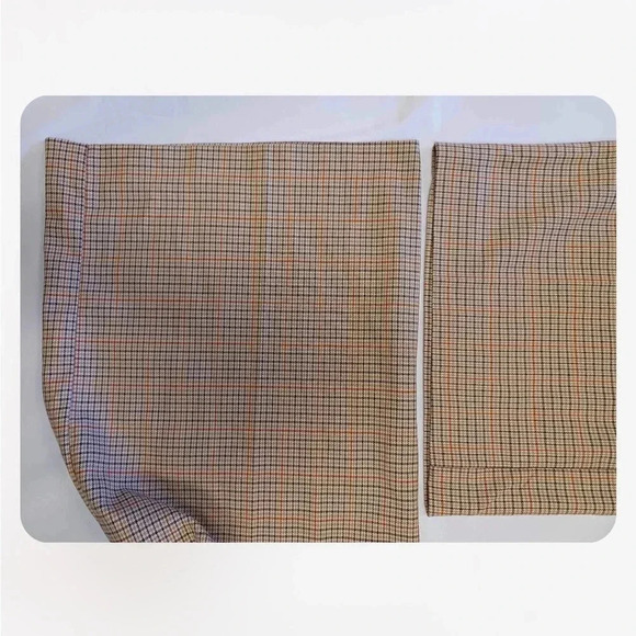 Zara Brown Pleated  Plaid Slacks Dress Pants Size Large - Picture 6 of 7